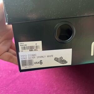 Silver Sparkly White Sandals - Size 6
